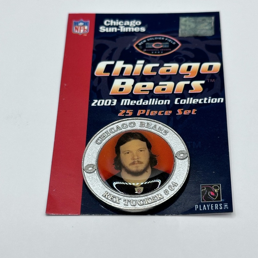 Chicago Bears 2003 Medallion Collection Limited Edition Rex Tucker #64 Vintage